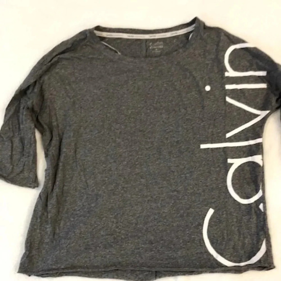 Calvin Klein performance logo grey top L EUC‎ - Picture 1 of 3